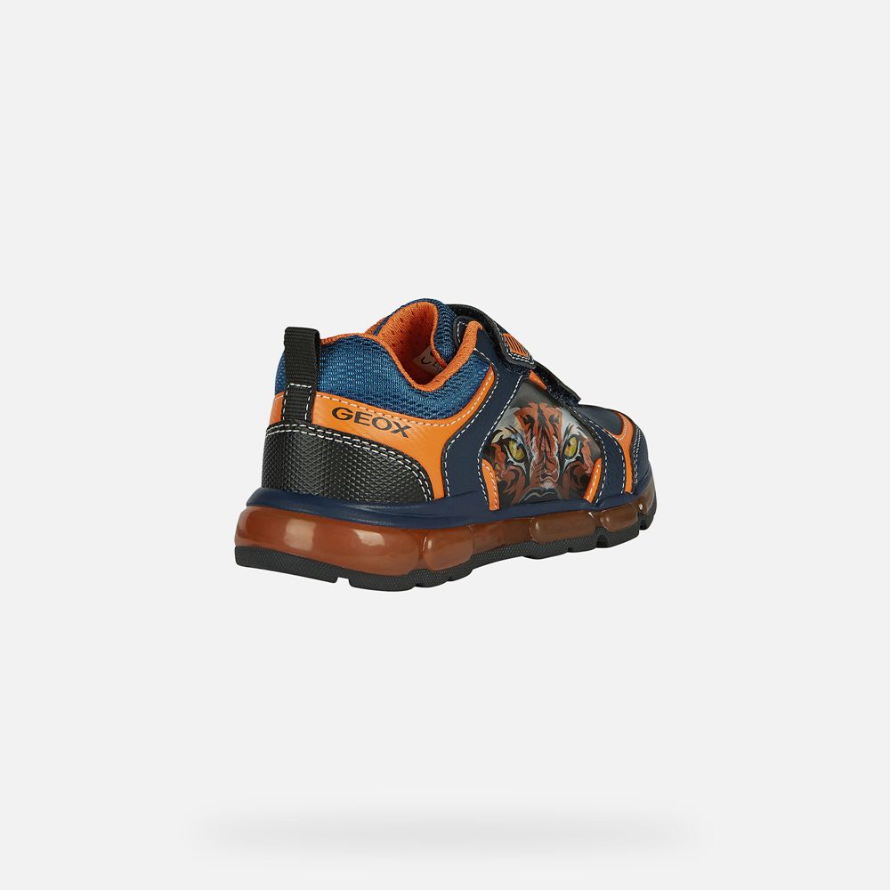 Tenis Geox Menino Azul Marinho/Laranja - Android - DIAVO8420